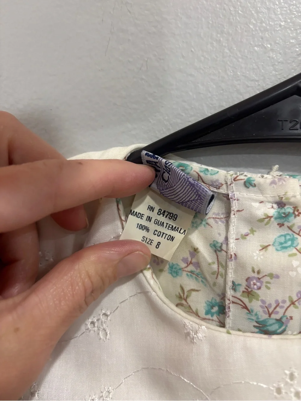 NEW! Abraham’s Classic Vintage Girl’s Size 8 Cottagecore white collar floral